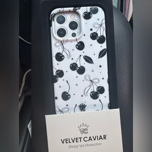 Velvet Caviar Cherry Print Phone Case for iPhone 15 pro max
